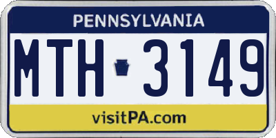 PA license plate MTH3149
