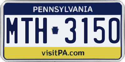 PA license plate MTH3150