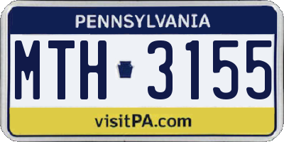 PA license plate MTH3155
