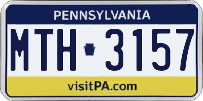 PA license plate MTH3157