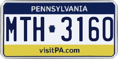 PA license plate MTH3160