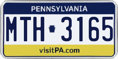 PA license plate MTH3165