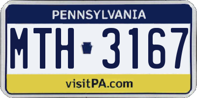PA license plate MTH3167