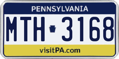 PA license plate MTH3168