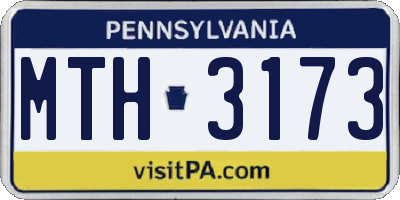 PA license plate MTH3173