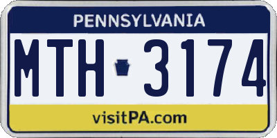 PA license plate MTH3174