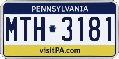 PA license plate MTH3181