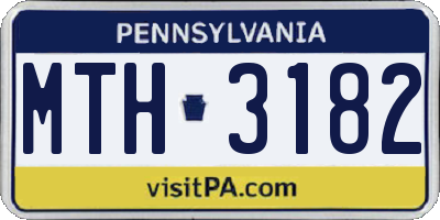 PA license plate MTH3182