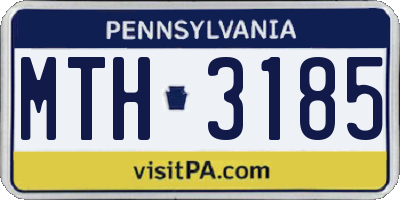 PA license plate MTH3185