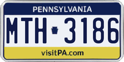 PA license plate MTH3186