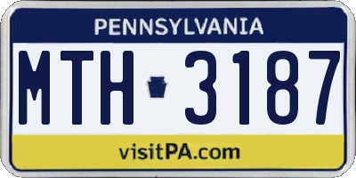 PA license plate MTH3187