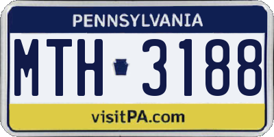 PA license plate MTH3188