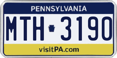 PA license plate MTH3190