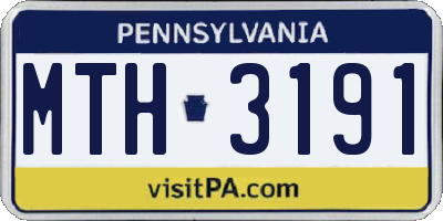 PA license plate MTH3191
