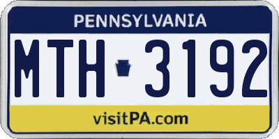 PA license plate MTH3192
