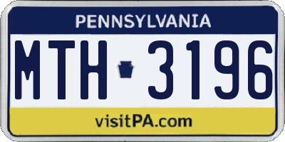 PA license plate MTH3196
