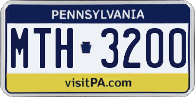PA license plate MTH3200