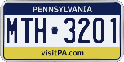 PA license plate MTH3201