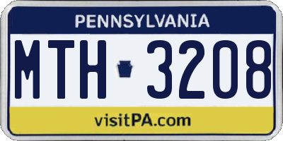 PA license plate MTH3208