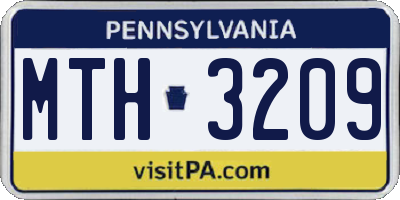 PA license plate MTH3209