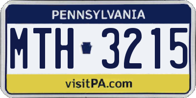 PA license plate MTH3215