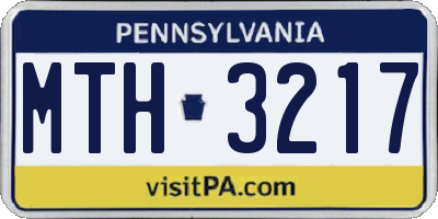 PA license plate MTH3217