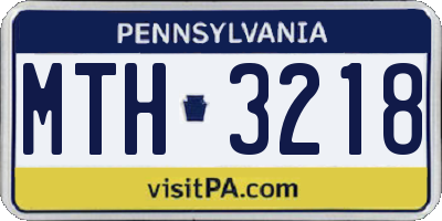 PA license plate MTH3218