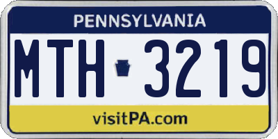 PA license plate MTH3219