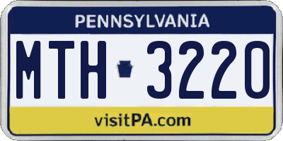 PA license plate MTH3220