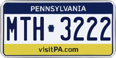 PA license plate MTH3222