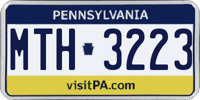 PA license plate MTH3223