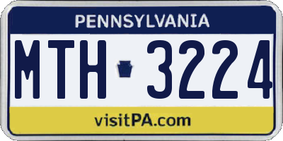 PA license plate MTH3224