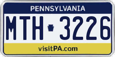 PA license plate MTH3226