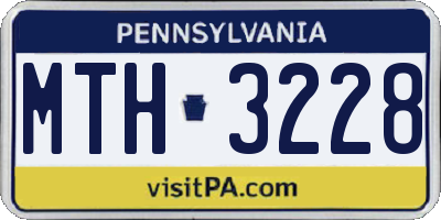 PA license plate MTH3228