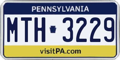 PA license plate MTH3229