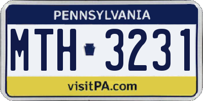 PA license plate MTH3231