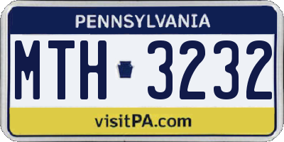 PA license plate MTH3232