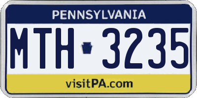 PA license plate MTH3235