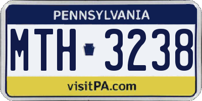 PA license plate MTH3238