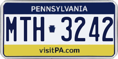 PA license plate MTH3242