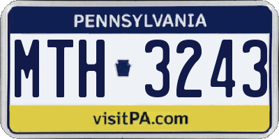PA license plate MTH3243