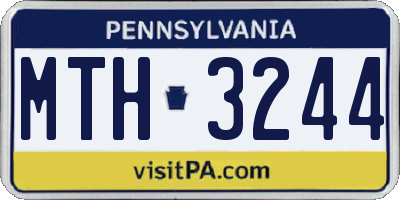 PA license plate MTH3244