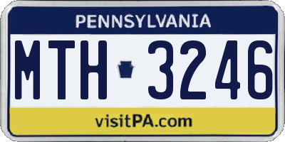 PA license plate MTH3246