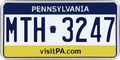 PA license plate MTH3247