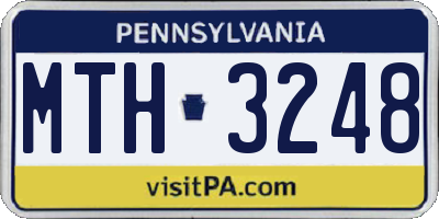 PA license plate MTH3248
