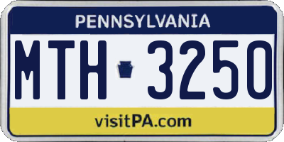 PA license plate MTH3250