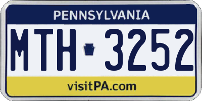 PA license plate MTH3252
