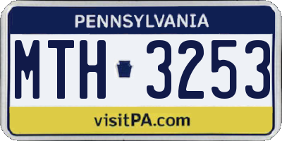 PA license plate MTH3253