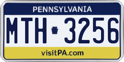 PA license plate MTH3256