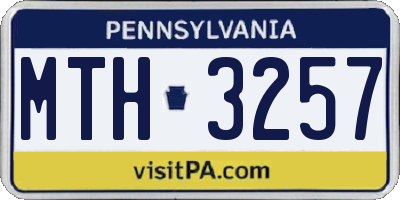 PA license plate MTH3257